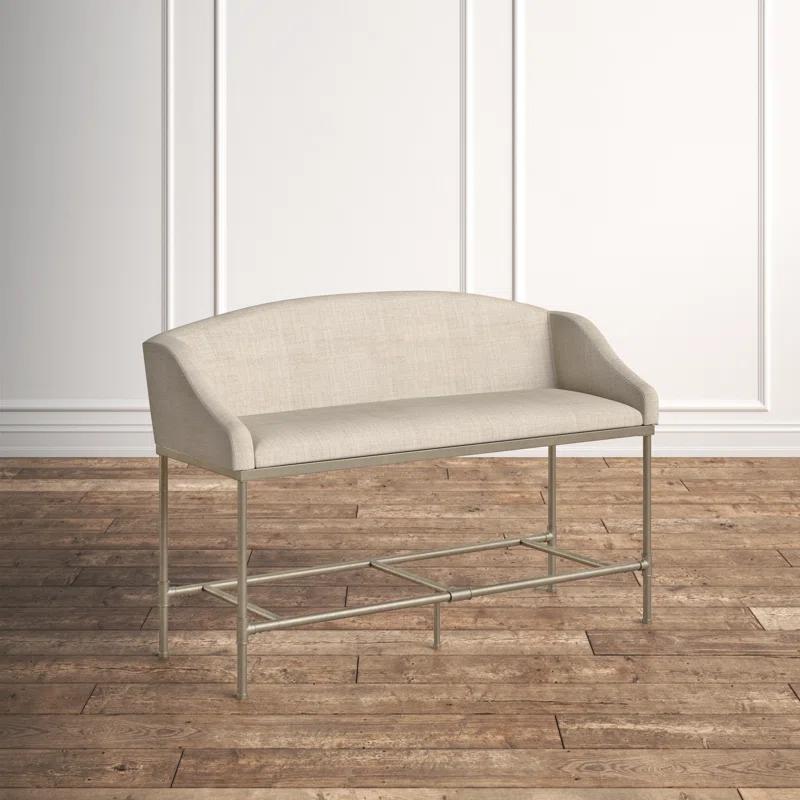 Dillon Square Wing Seat Gray Upholstered Dining Bench