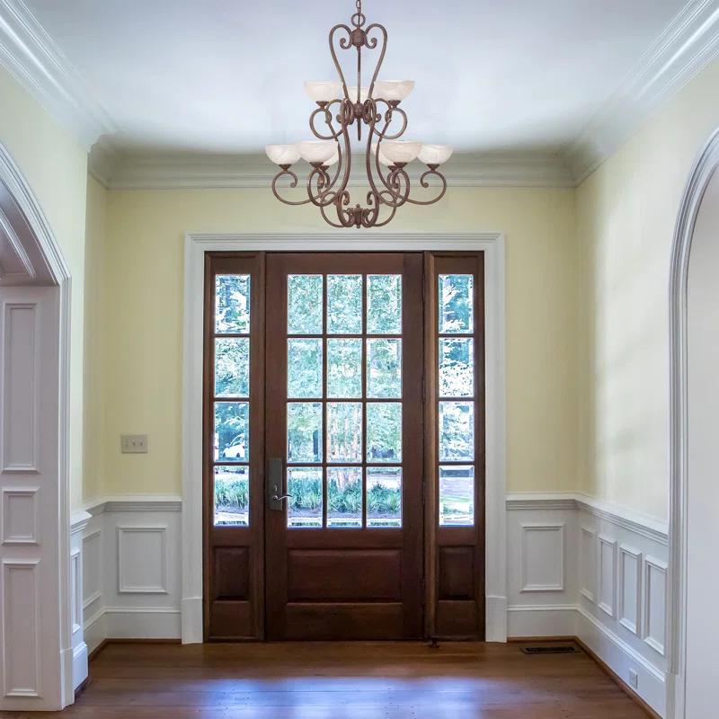 9 - Light Dimmable Tiered Chandelier