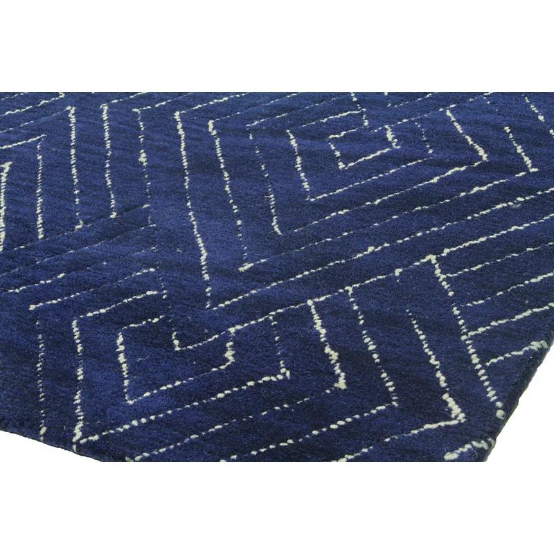 Darya Home Carroll Collection Transitional Geometric Area Rug Navy
