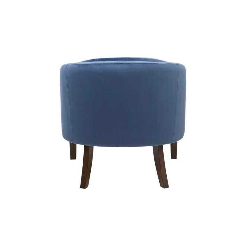 Elegant Mid-Century Velvet Tufted Accent Chair - Blue