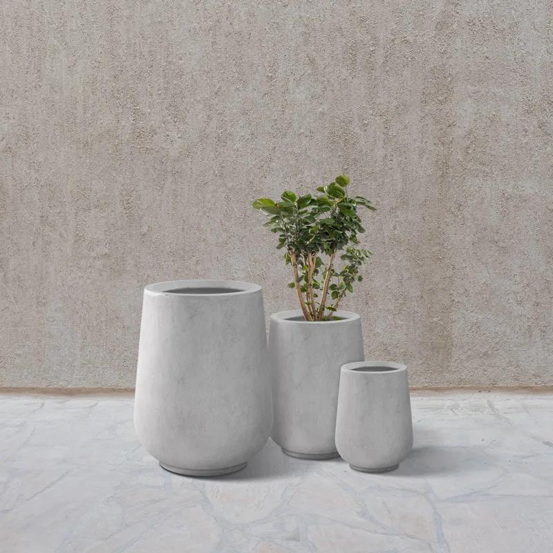 Kante Kante 26.5", 20" And 13.1"H Round Tall Planters (Set Of 3), Outdoor Indoor Large Planter Pots Containers With Drainage Holes For Patio, Balcony, Backyard, Living Room