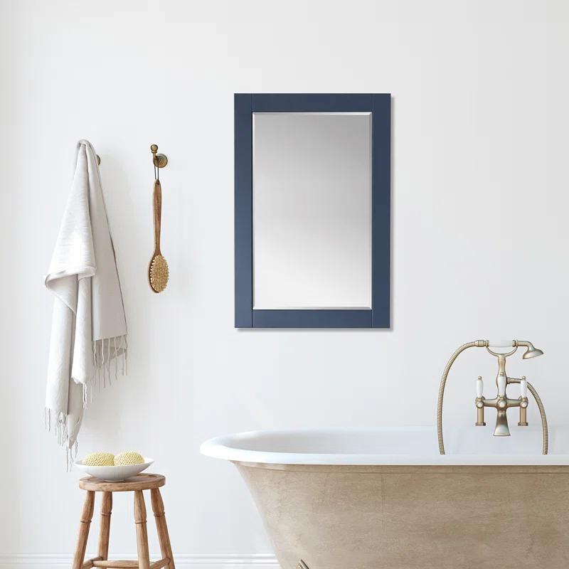 Ivy 36"x24" Rectangular Royal Blue Wood Bathroom Wall Mirror
