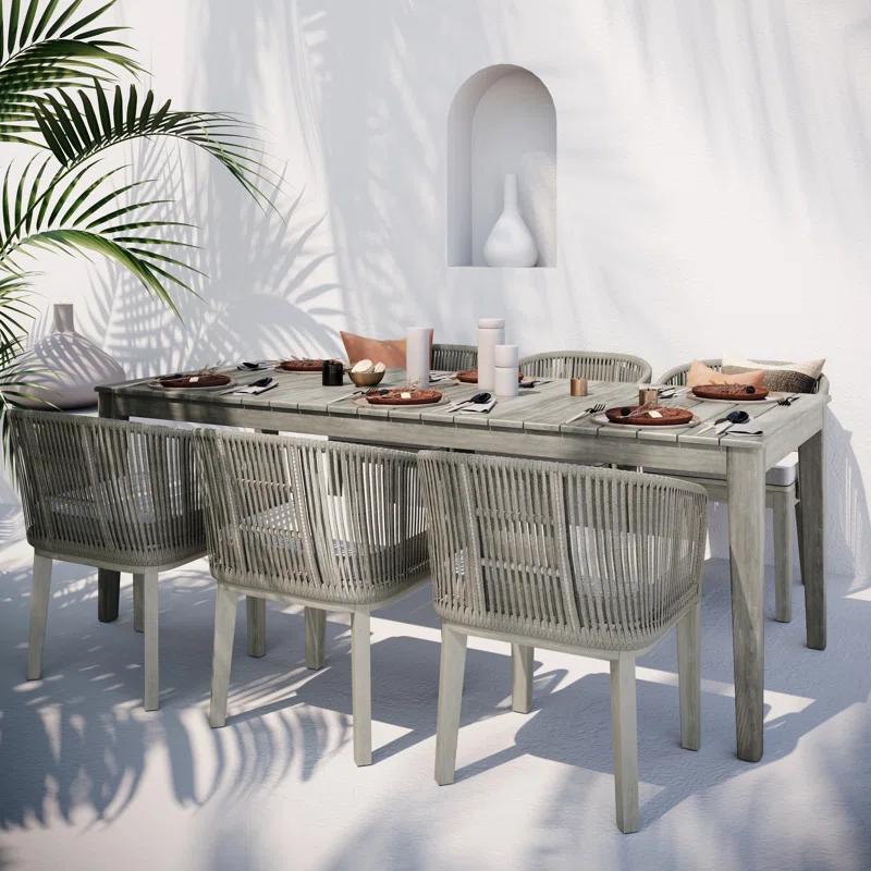 Simpli Home Carmel Rectangular Acacia Outdoor Dining Table