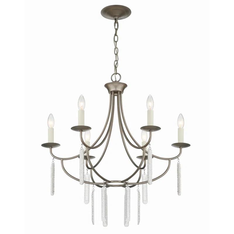 Arwen Silver 26" Classic Crystal Candle Chandelier