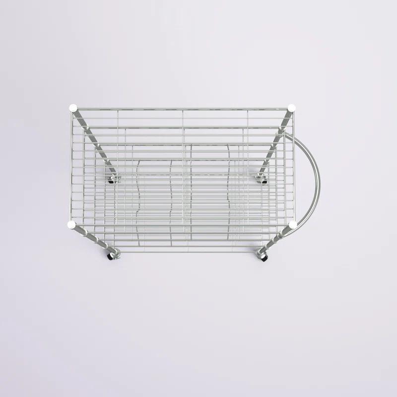 Chrome 24'' Adjustable Steel Pantry Rack with Wheels