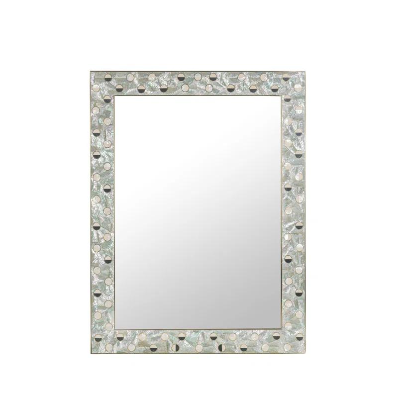 Dola Classic Coquillage Rectangular Wall Mirror with Blue Abalone Shell Inlay