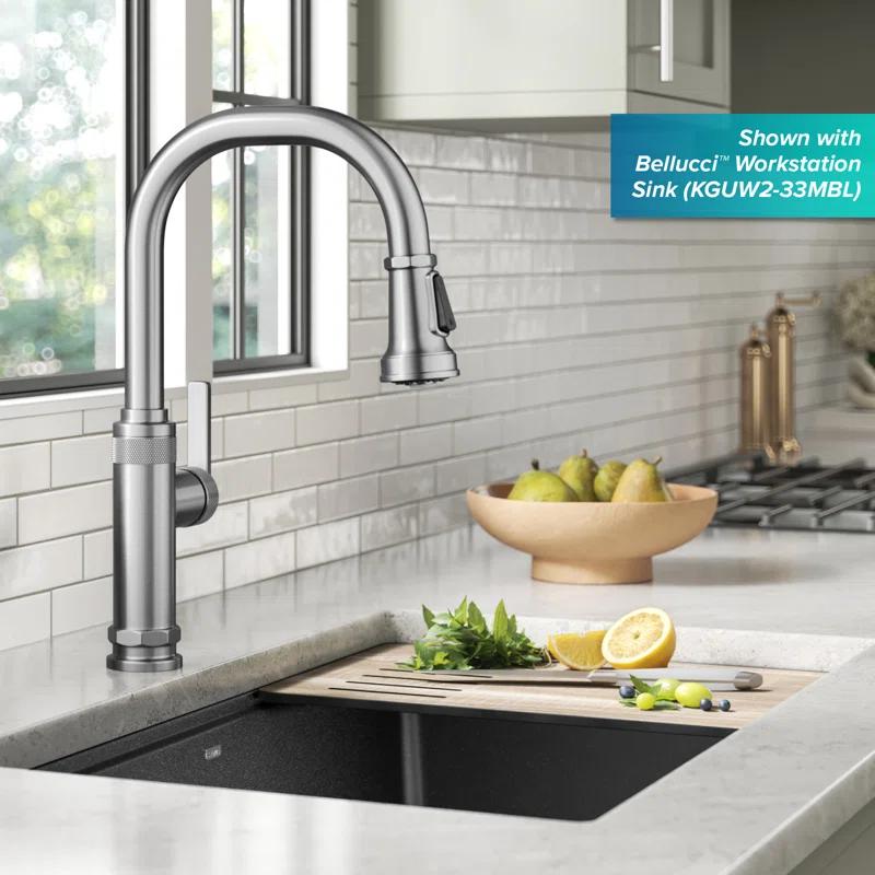 Allyn Hexagonal Bolt 16.75" Industrial Kitchen Faucet in Spot-Free Stainless Steel