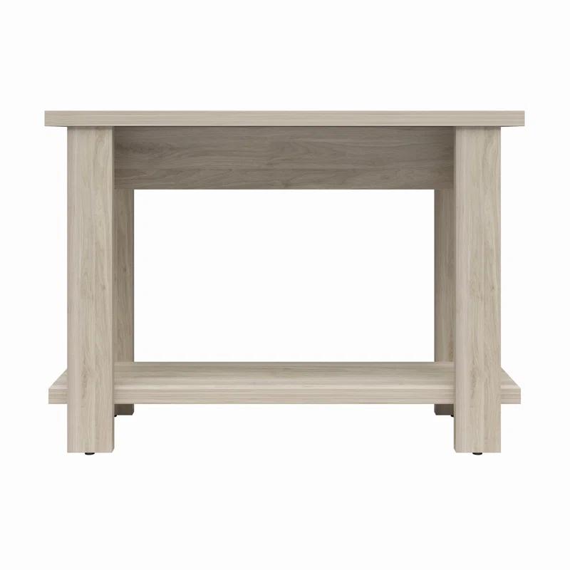 Sophisticated Light Walnut Console Table with Spacious Storage