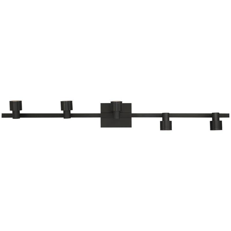 Lincoln 43" Matte Black Metal 5-Light Adjustable LED Track