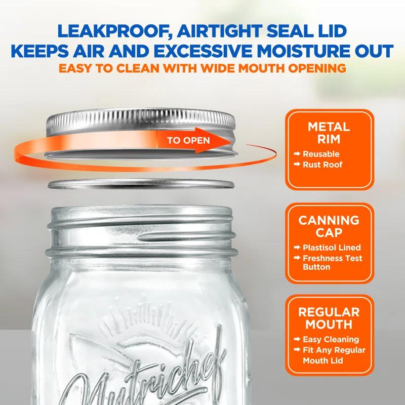 NutriChef Glass Jar - Set of 6 (Set of 6)