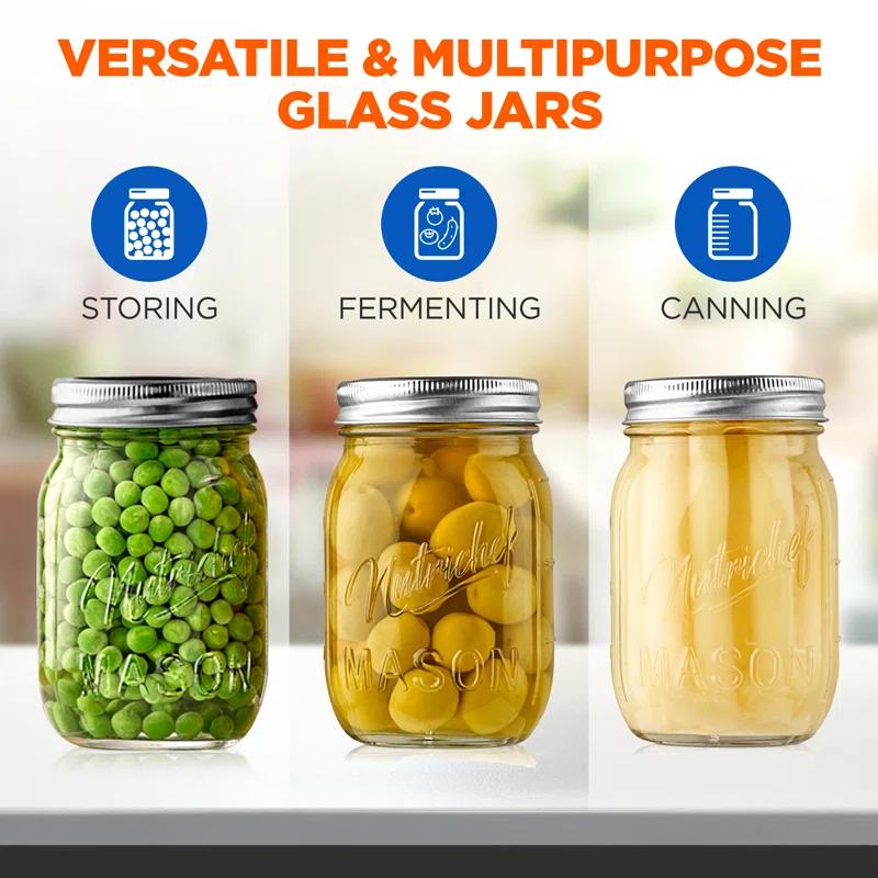 NutriChef Glass Jar - Set of 6 (Set of 6)