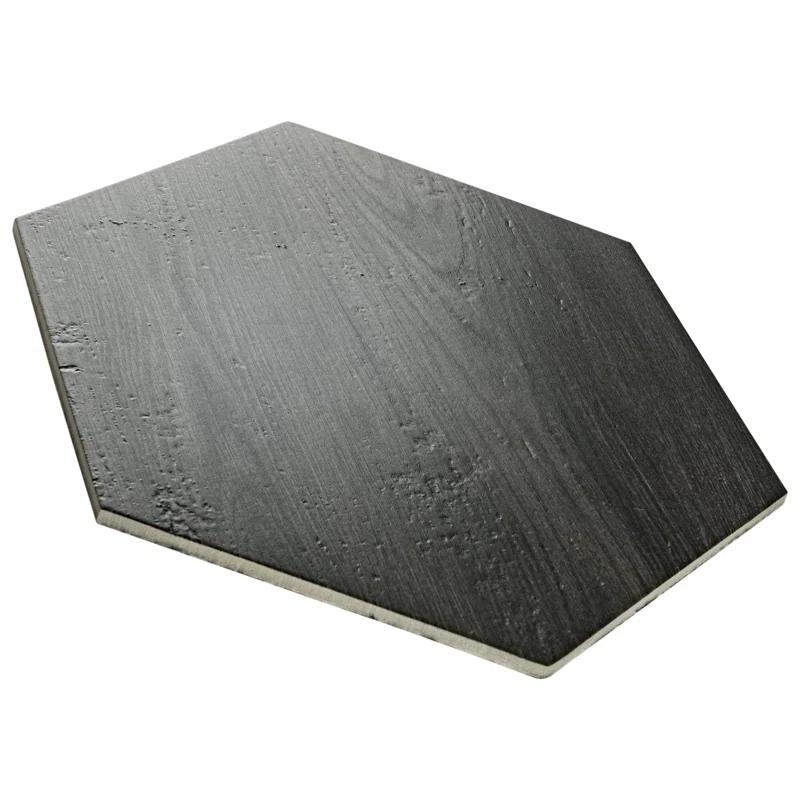 Natura Hex Nero 14" x 16.25" Porcelain Wood Look Tile