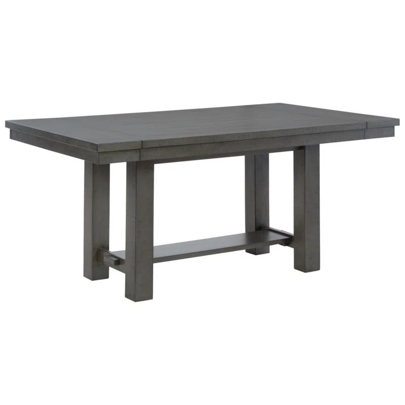 Transitional Farmhouse Extendable Dining Table in Smoky Gray