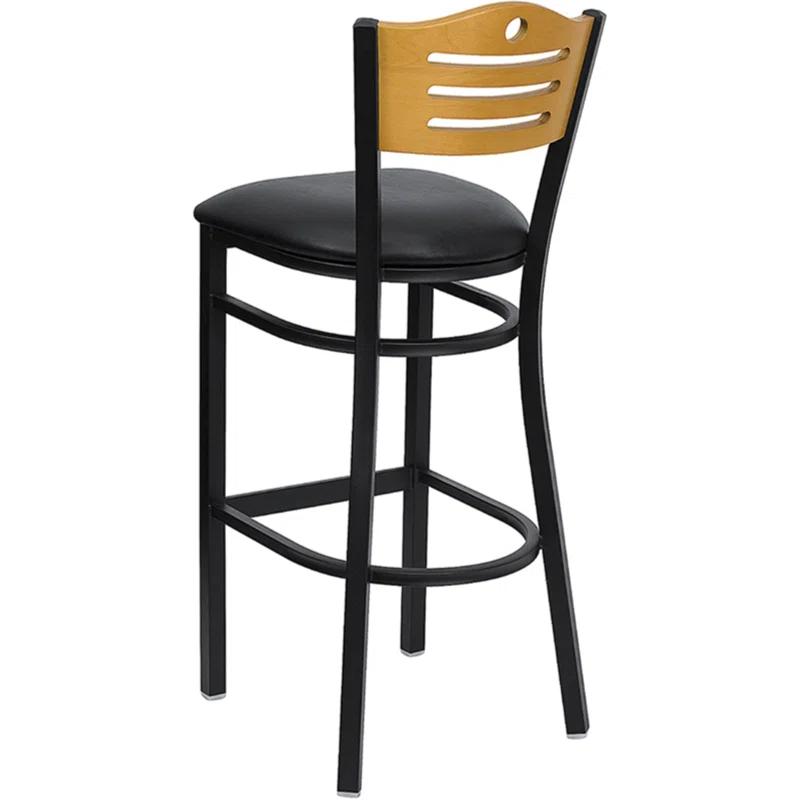 Winston Porter Clairann Upholstered Counter Stool with Metal Frame
