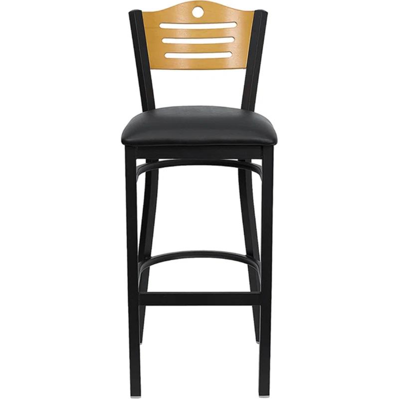 Winston Porter Clairann Upholstered Counter Stool with Metal Frame