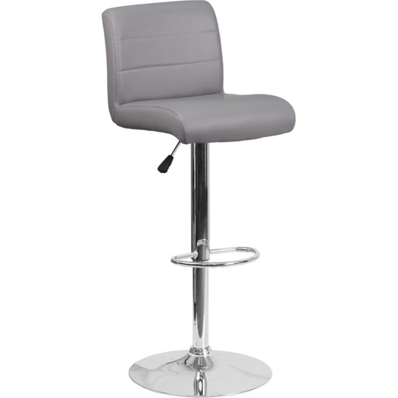 Flash Furniture Contemporary Vinyl Adjustable Height Barstool with Rolled Seat and Chrome Base