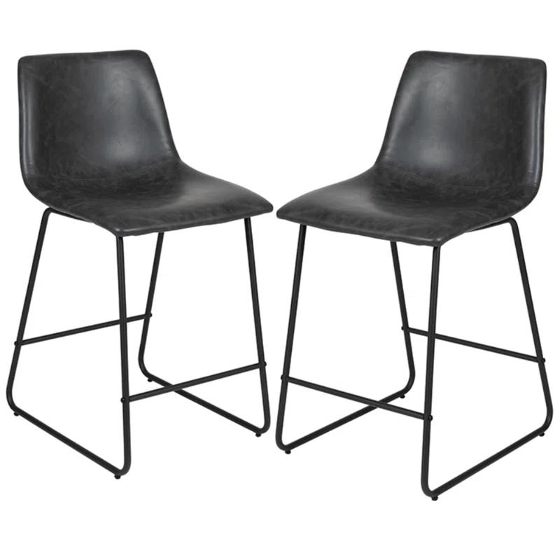 Flash Furniture Ringel Upholstered Counter Stool with Metal Frame