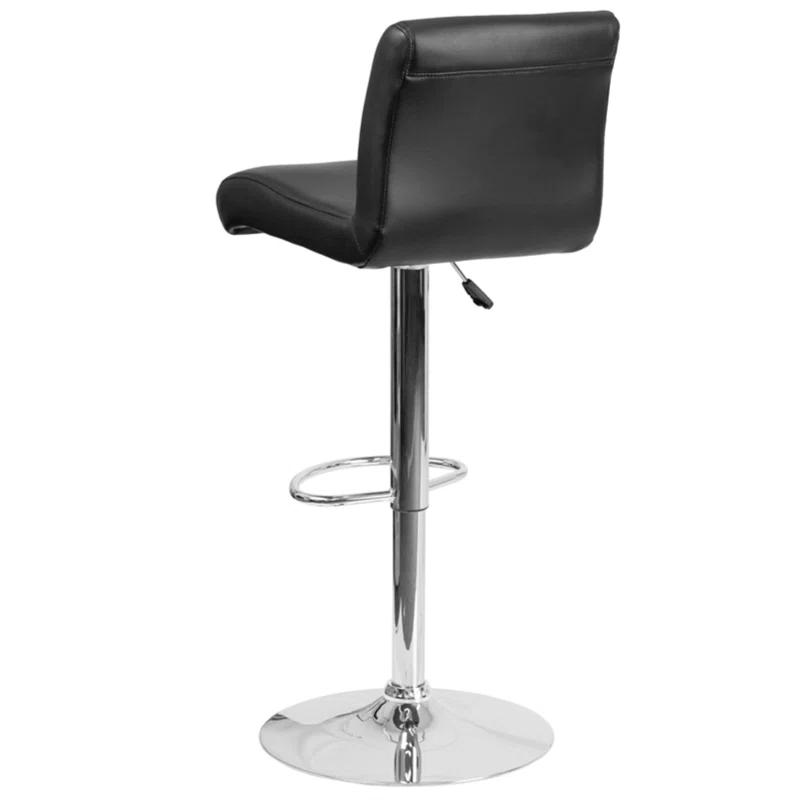Flash Furniture Contemporary Vinyl Adjustable Height Barstool with Rolled Seat and Chrome Base