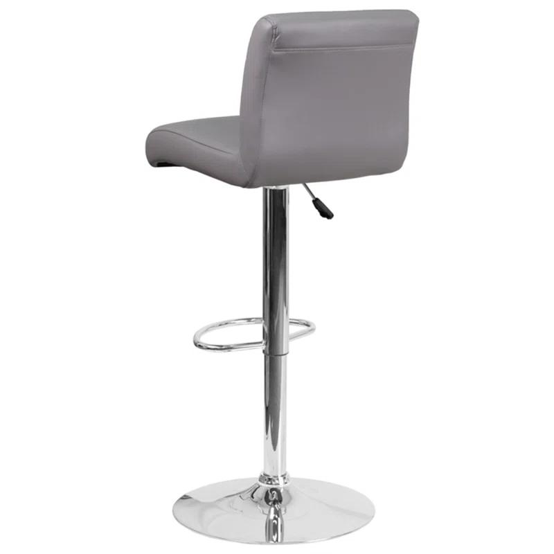 Flash Furniture Contemporary Vinyl Adjustable Height Barstool with Rolled Seat and Chrome Base