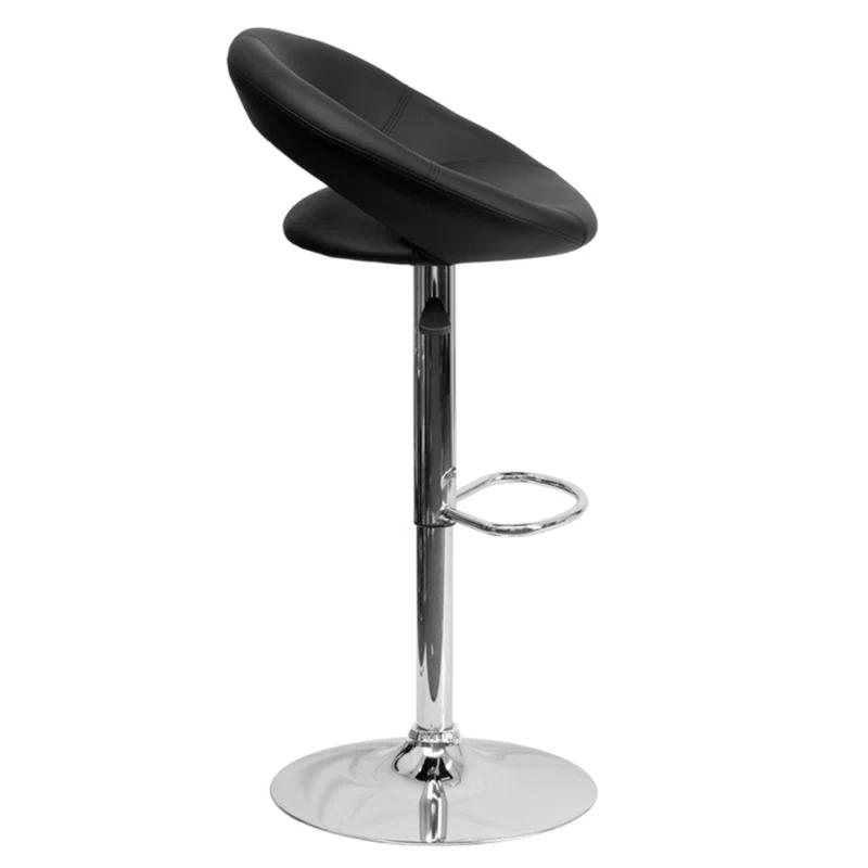 Flash Furniture Contemporary Vinyl Rounded Orbit-Style Back Adjustable Height Barstool with Chrome Base