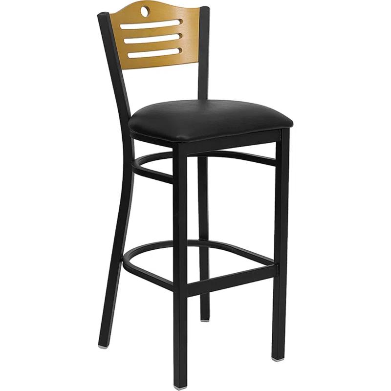 Winston Porter Clairann Upholstered Counter Stool with Metal Frame