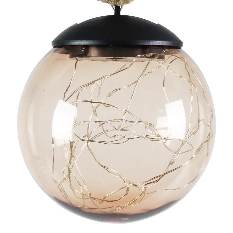 Exhart 37.4'' Solar Powered Integrated LED Outdoor Lantern (Set of 2)