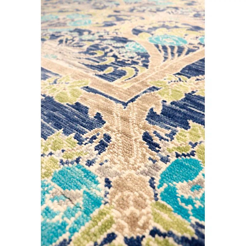 Oushak Hand Knotted Wool Floral Rug