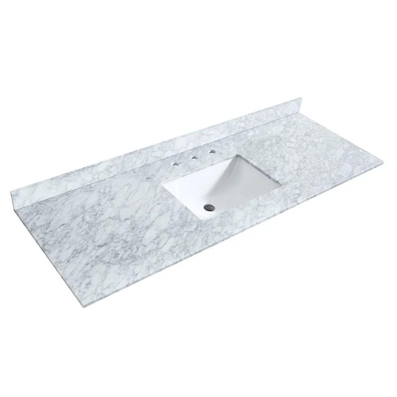 Wyndham Collection Deborah 60'' Single Bathroom Vanity with Marble Top with Mirror