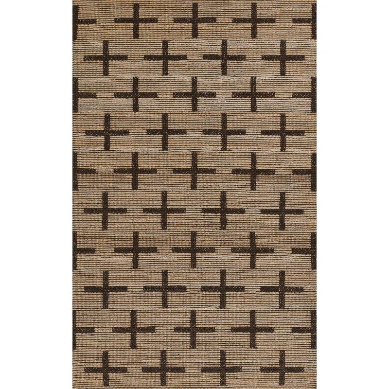 Lilas Pontoise 3'6" x 5'6" Handwoven Black Geometric Jute Rug