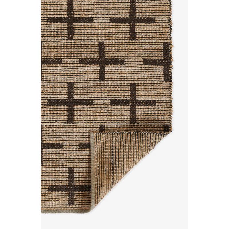 Lilas Pontoise 3'6" x 5'6" Handwoven Black Geometric Jute Rug