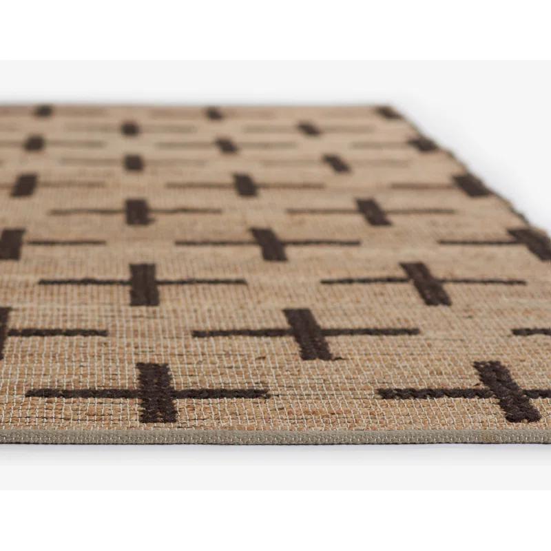 Lilas Pontoise 3'6" x 5'6" Handwoven Black Geometric Jute Rug