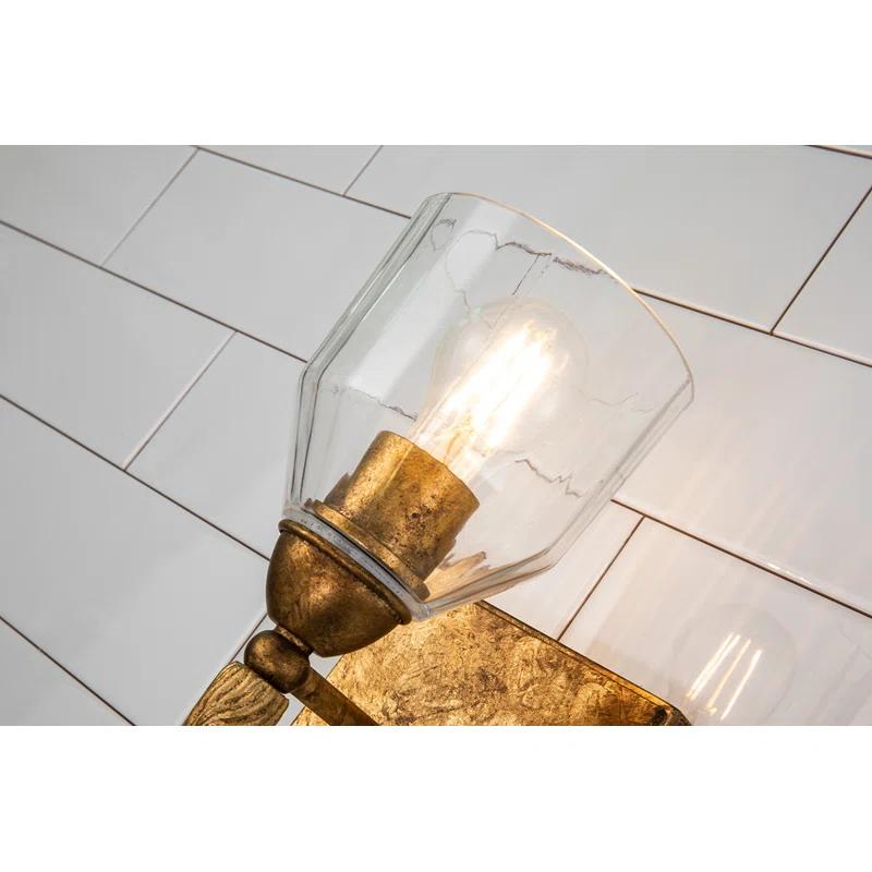 Whimsical Orb Gold 1-Light Wall Sconce with Clear Glass