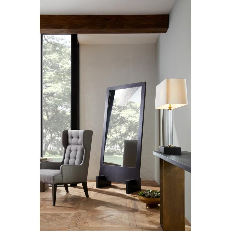 Banfi Ebony Oak Veneer Full-Length Rectangular Floor Mirror