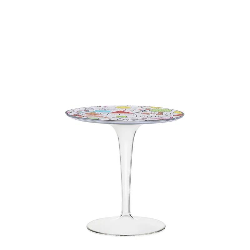 Tip Top Sketch Print Round Acrylic Kids Table