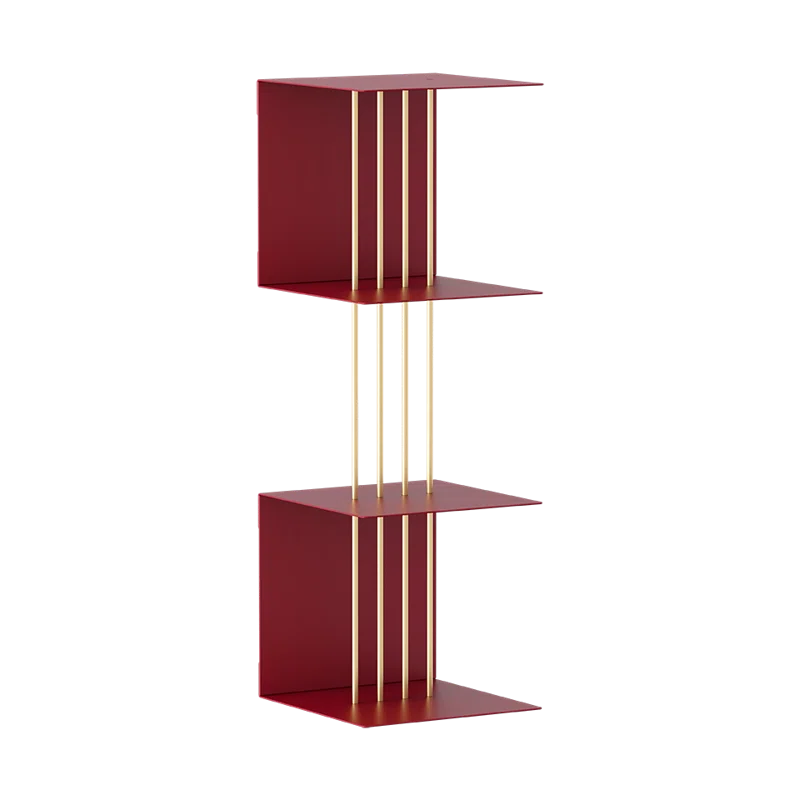 Ruby Red Slim Sculptured Metal Teaser Wall Shelf
