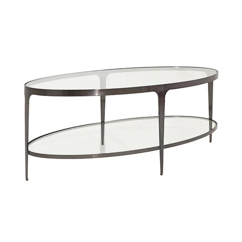 Worlds Away Brando Glass Top Coffee Table