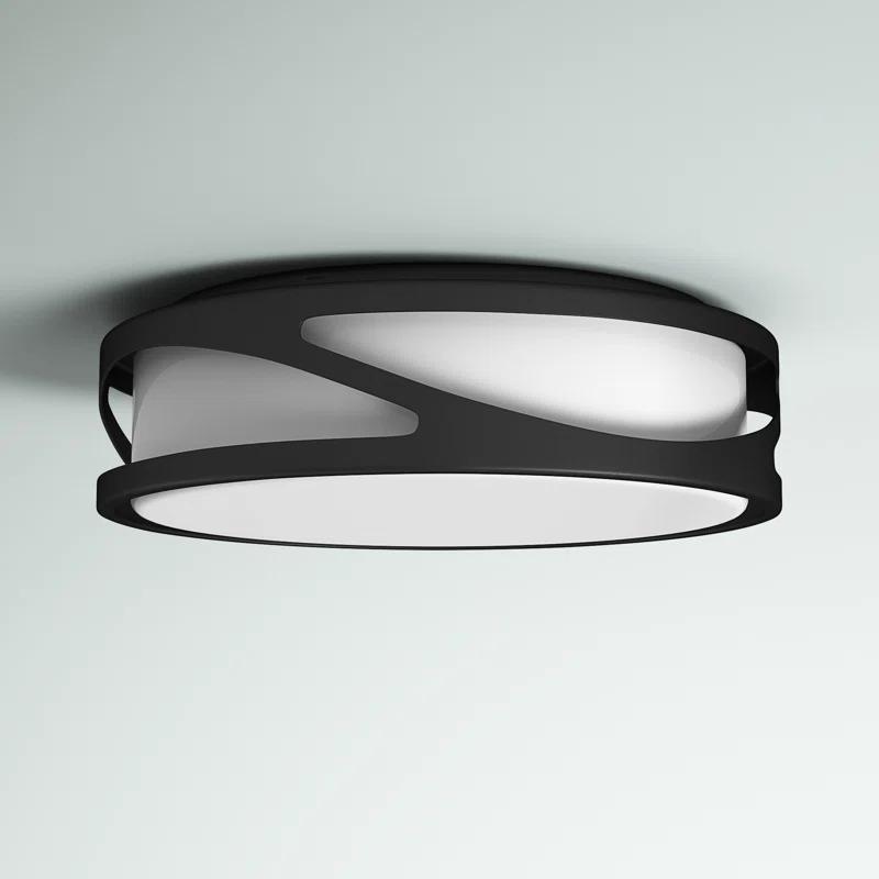 Modern Black and White LED Flush Mount Light