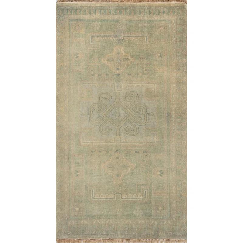 Hand-Knotted Oriental Wool Rug in Sage - 8' x 10'