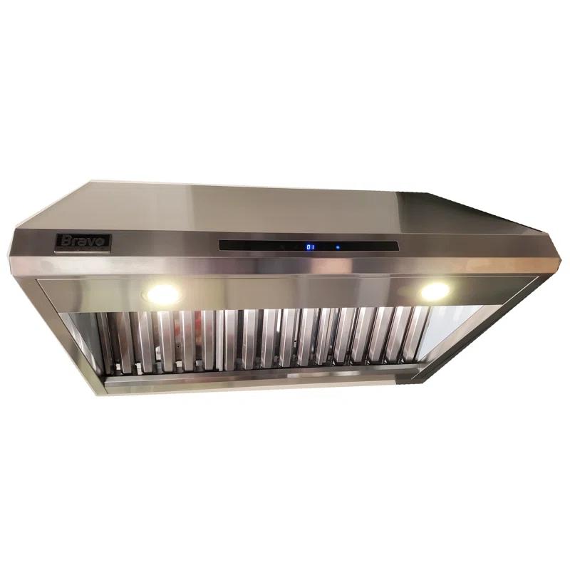 BRAVO KITCHEN 36" Steel 256 CFM Ducted (Vented) Under Cabinet Range Hood with Baffle Filter