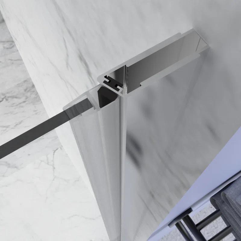 30'' - W x 72'' H Pivot Door Semi-Frameless Shower Door with