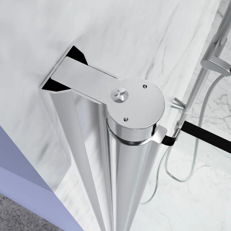 30'' - W x 72'' H Pivot Door Semi-Frameless Shower Door with