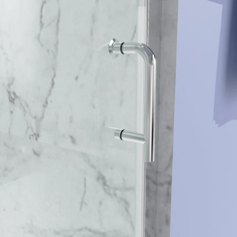 30'' - W x 72'' H Pivot Door Semi-Frameless Shower Door with