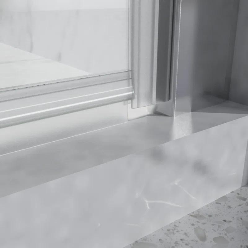 30'' - W x 72'' H Pivot Door Semi-Frameless Shower Door with