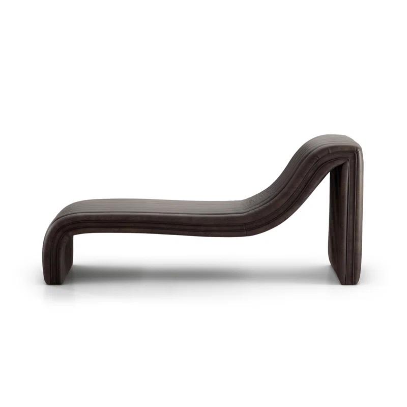 Augustine Deacon Wolf Leather Chaise Lounge with Plywood Frame