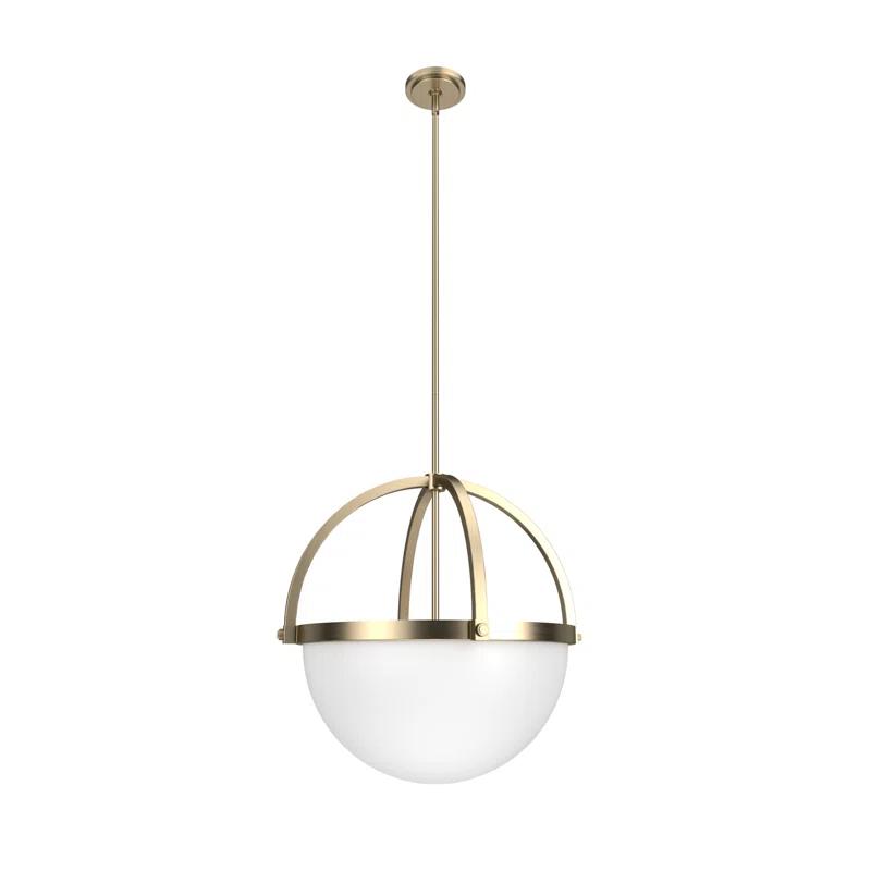 Alturas Gold Globe LED Pendant with Frosted White Glass