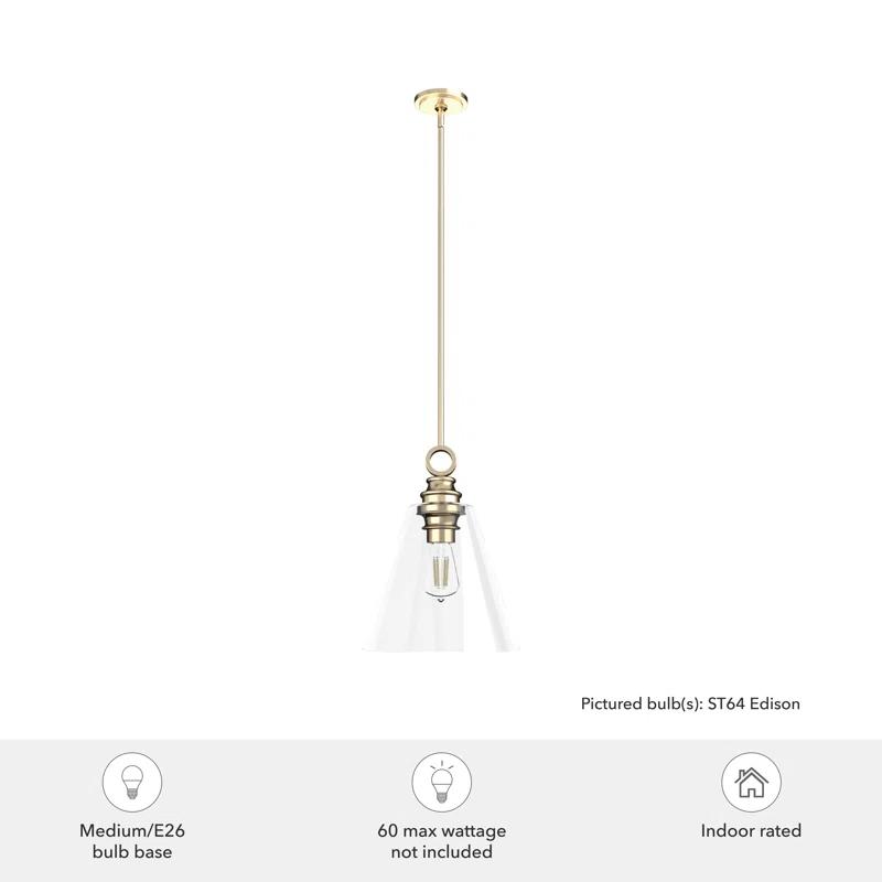 Hunter Fan Klein 1 Light Glass Cone Pendant