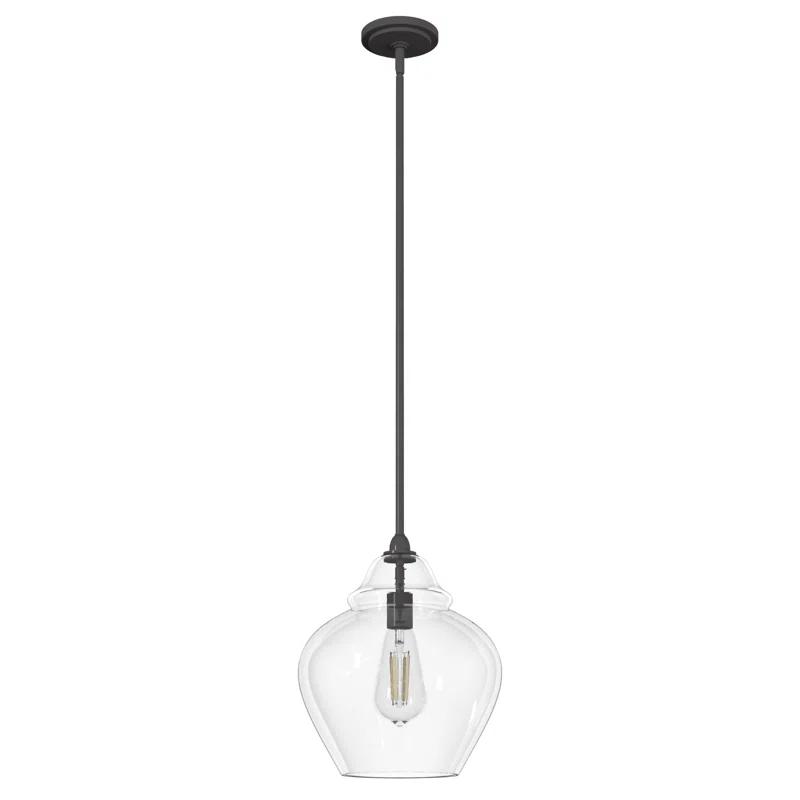 Noble Bronze Mini Pendant with Clear Glass Shade