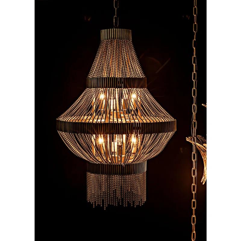 Domo Empire Plug-In Brass Chandelier with 8 Lights