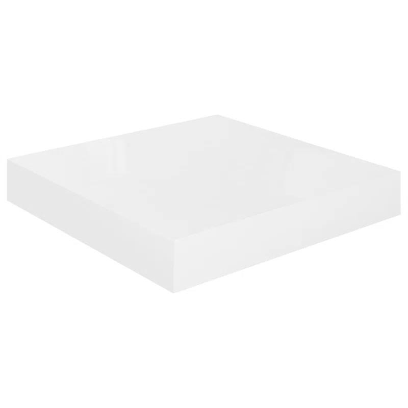 Luxe High Gloss White 9.3" Square Floating Wall Shelf