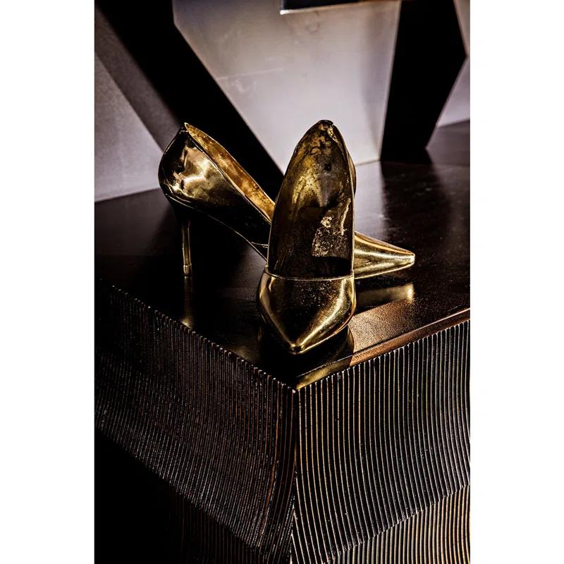 Noir Modern Brass Heel Statue 6" Decorative Sculpture